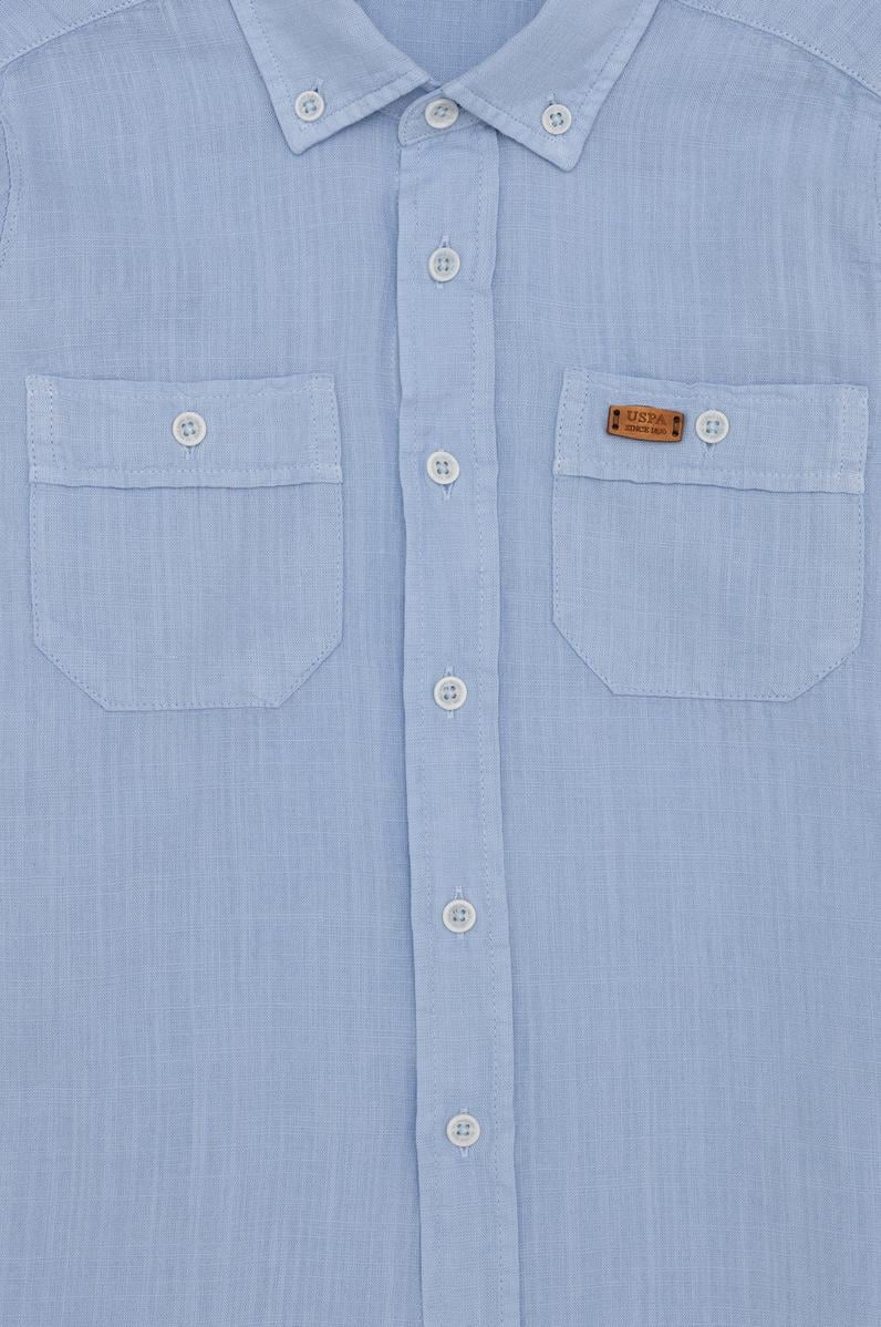 Erkek Çocuk Mavi Uzun Kollu Gömlek