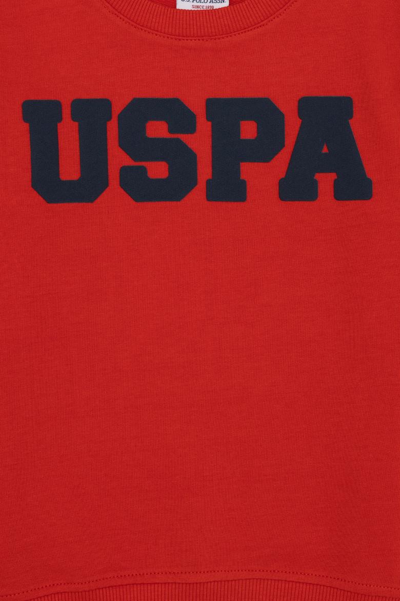 Erkek Çocuk Kırmızı Basic Bisiklet Yaka Sweatshirt - 50260644018