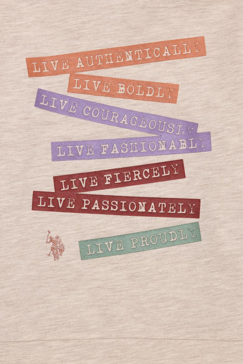 Çocuk Bej Melanj Kapüşonlu Sweatshirt - 50253797018