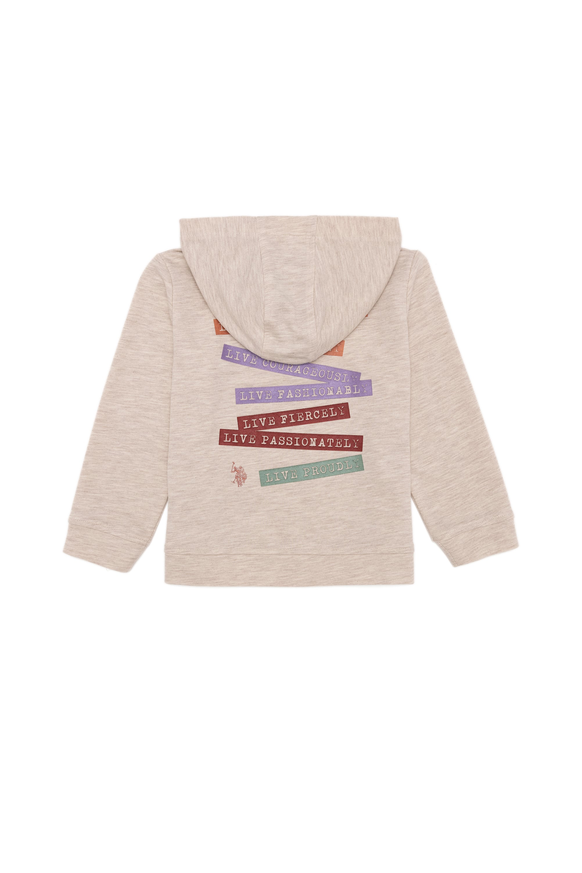 Çocuk Bej Melanj Kapüşonlu Sweatshirt