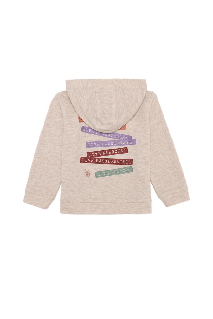 Çocuk Bej Melanj Kapüşonlu Sweatshirt