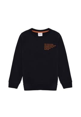 Çocuk Lacivert Bisiklet Yaka Sweatshirt - 50253419019