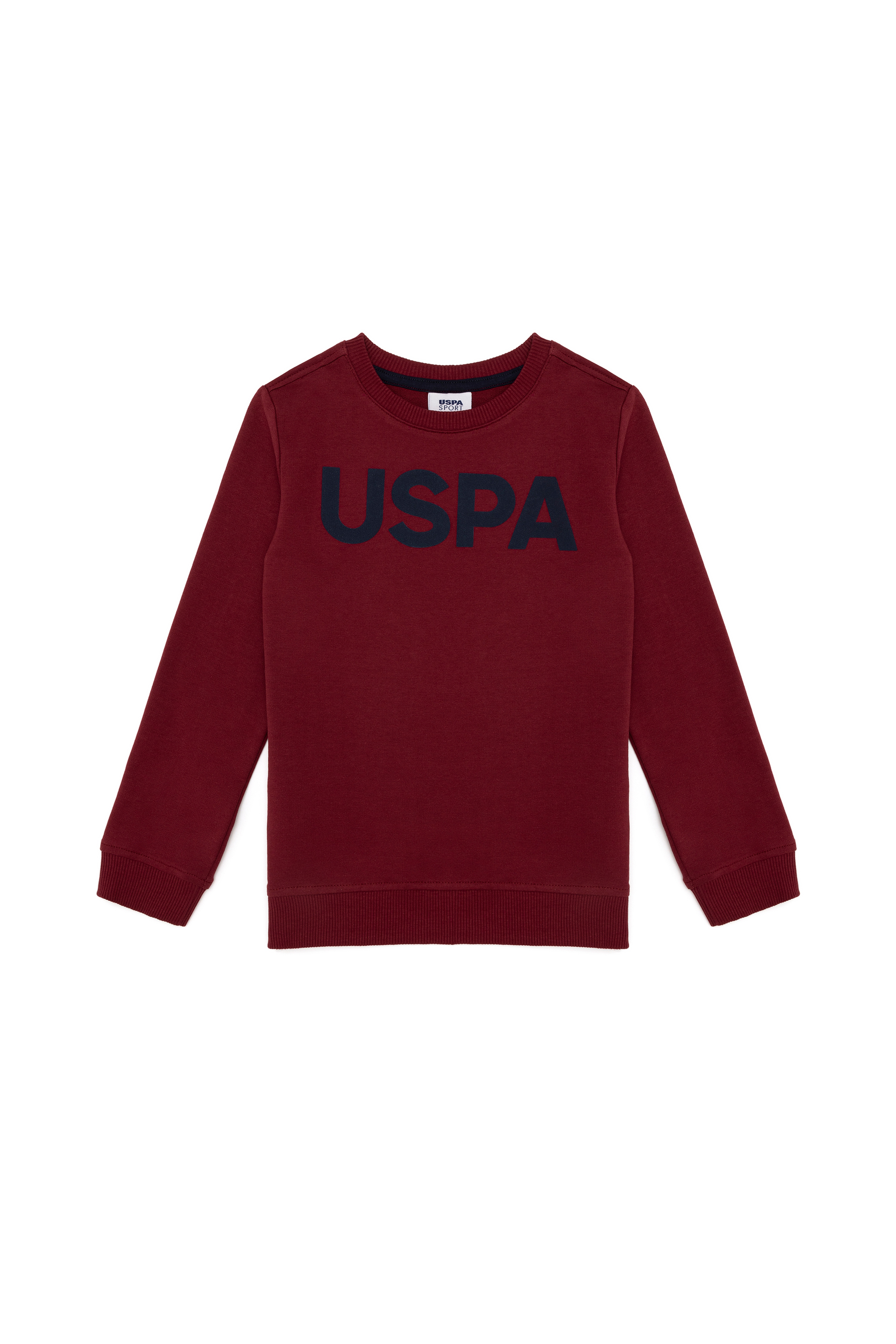 Çocuk Vişne Basic Bisiklet Yaka Sweatshirt - Image 1