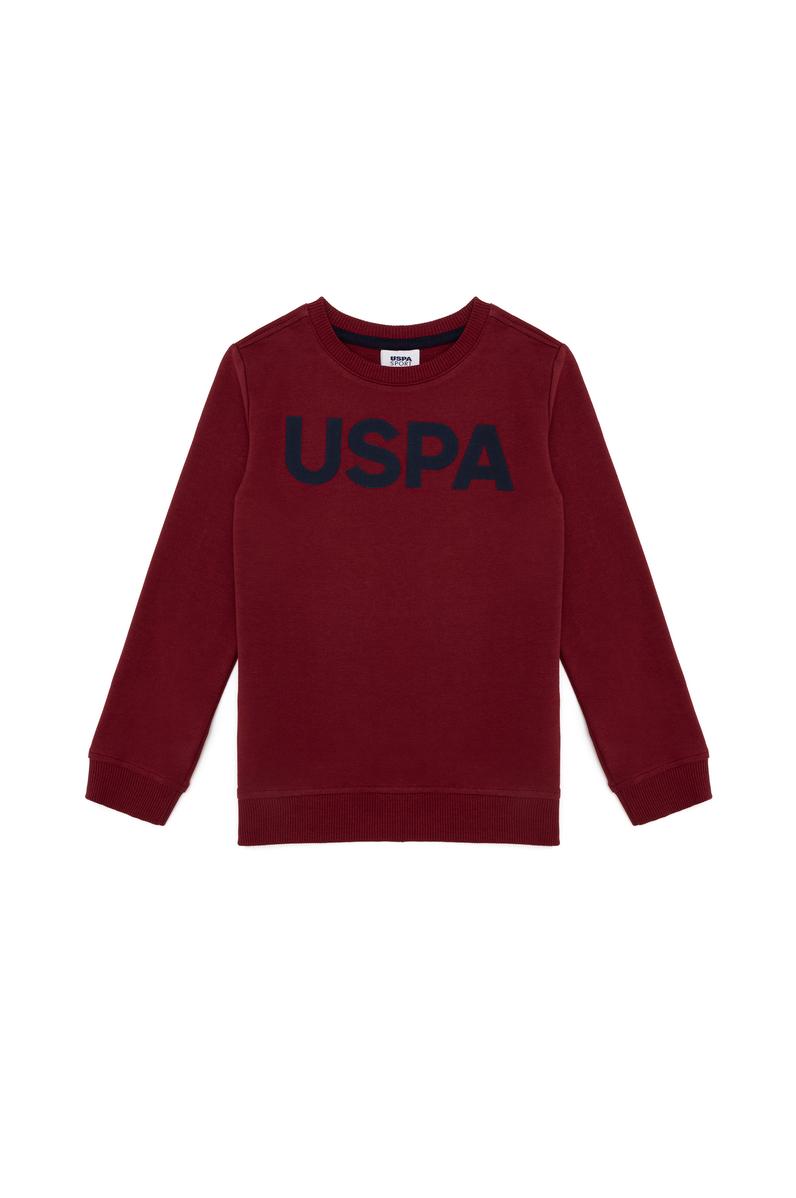 Çocuk Vişne Basic Bisiklet Yaka Sweatshirt