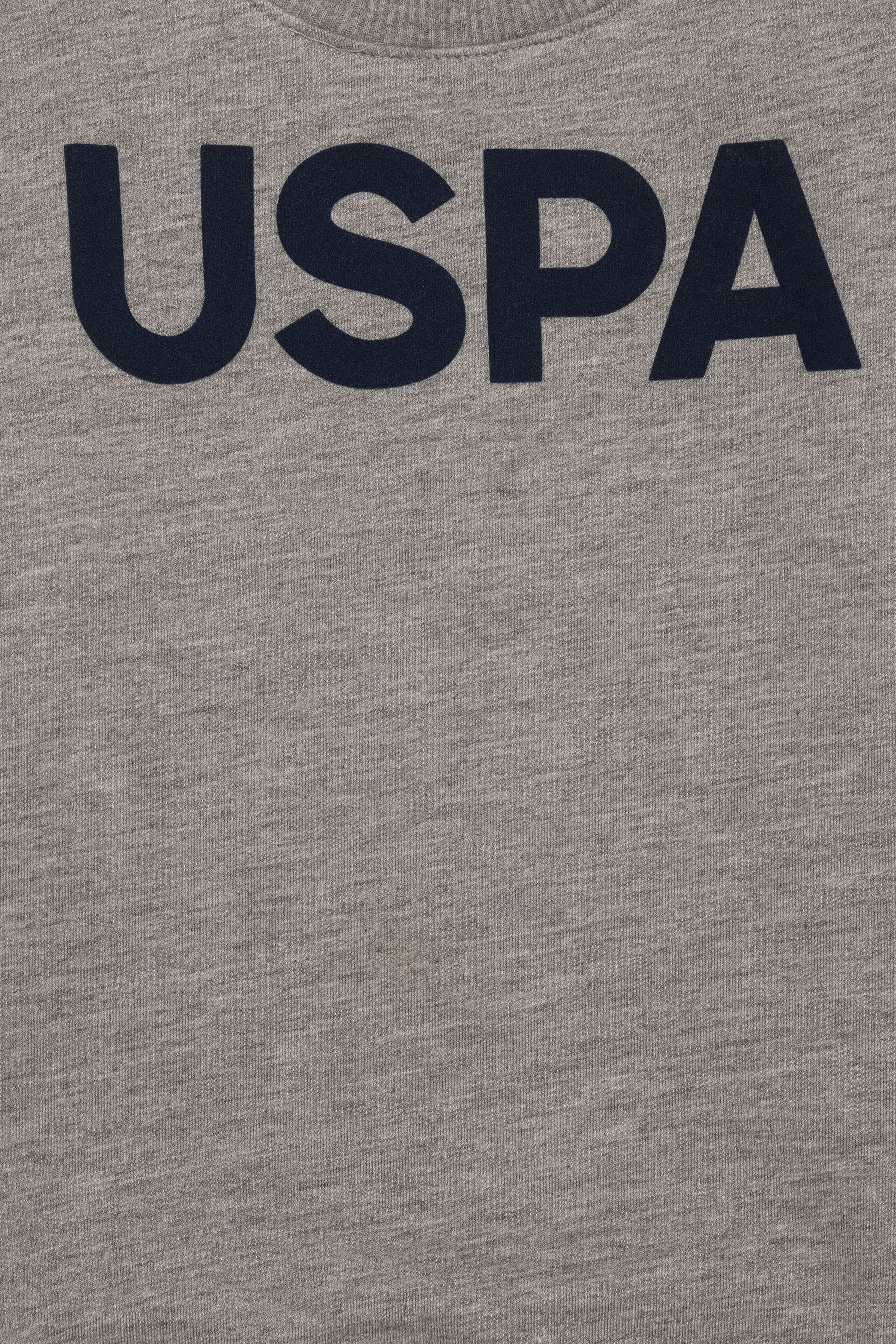 Erkek Çocuk Gri Melanj Basic Sweatshirt - Image 3
