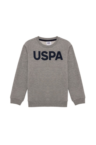 Erkek Çocuk Gri Melanj Basic Sweatshirt