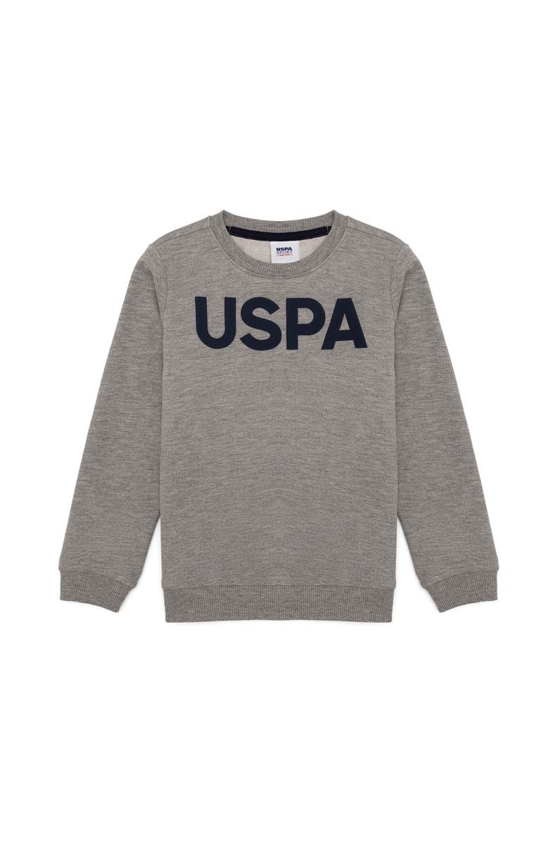 Erkek Çocuk Gri Melanj Basic Sweatshirt