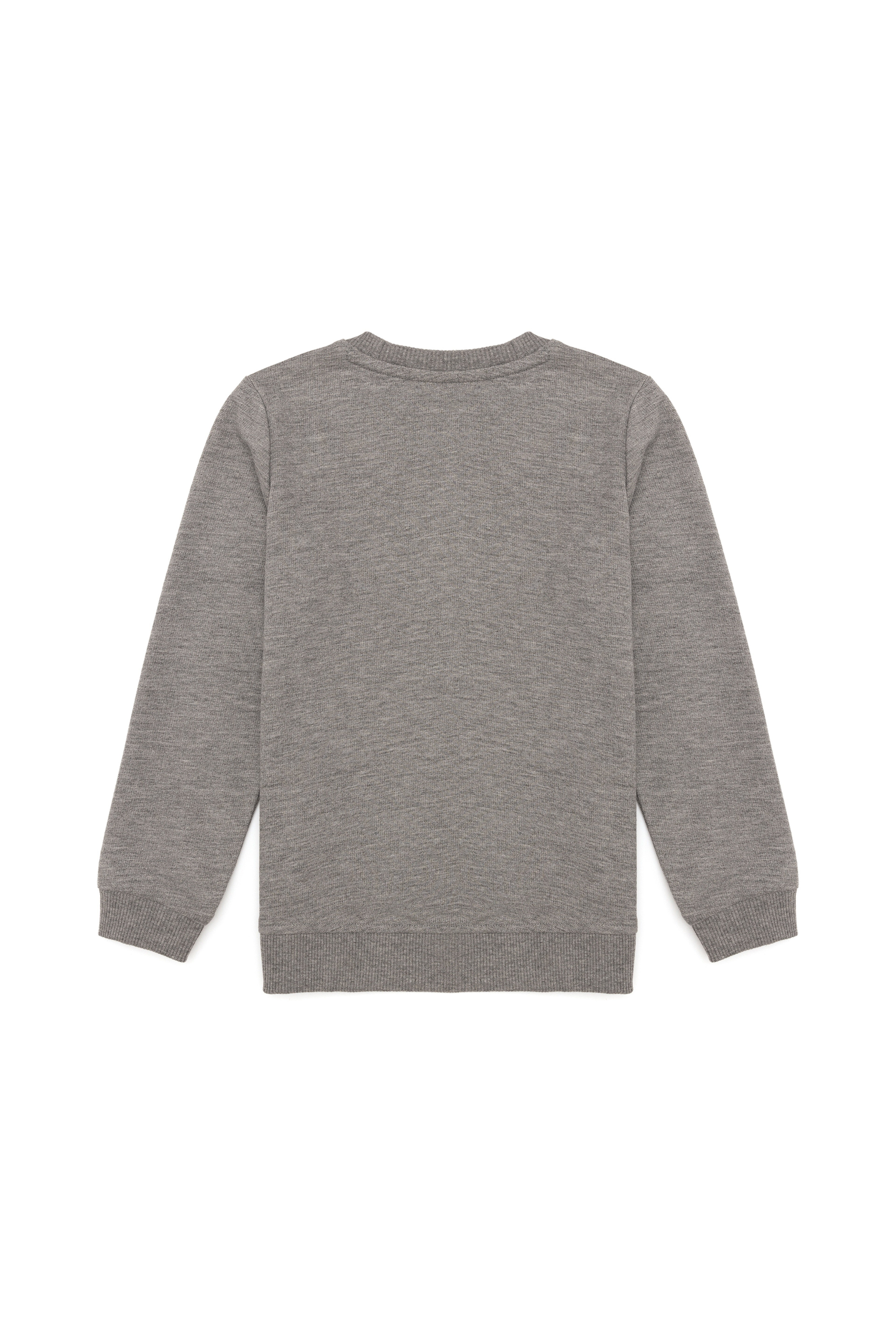Erkek Çocuk Gri Melanj Basic Sweatshirt