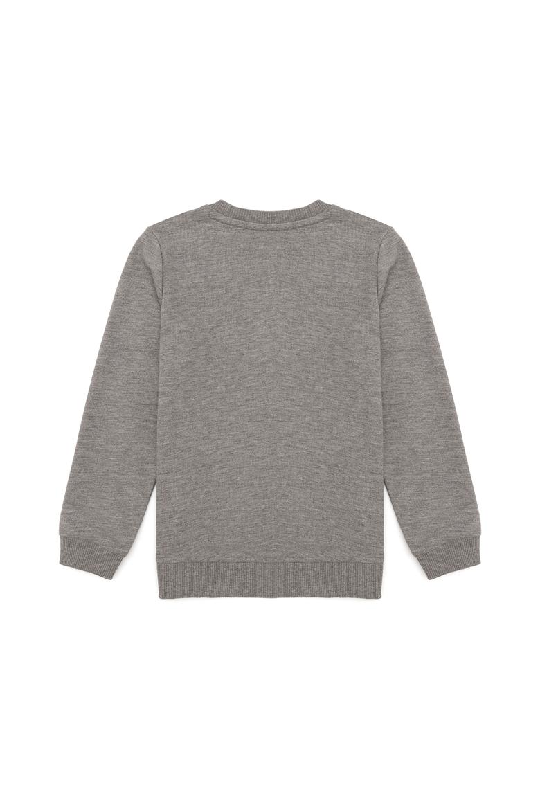 Erkek Çocuk Gri Melanj Basic Sweatshirt - 50254505002