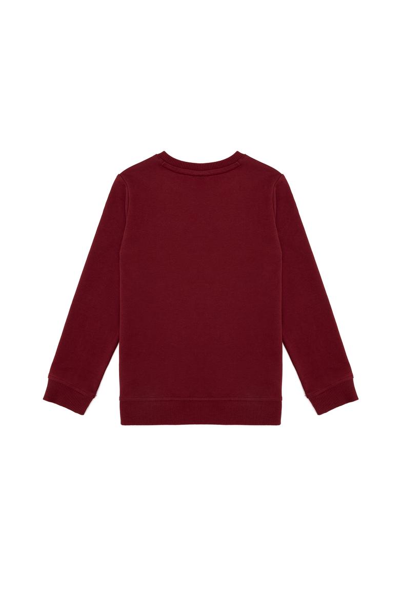 Çocuk Vişne Basic Bisiklet Yaka Sweatshirt - 50254505077