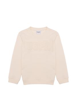 Erkek Çocuk Ekru Basic Sweatshirt - 50260645093