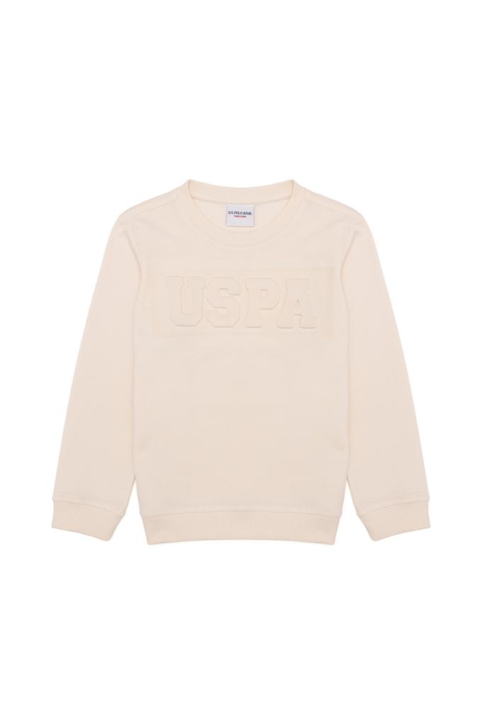 Erkek Çocuk Ekru Basic Sweatshirt