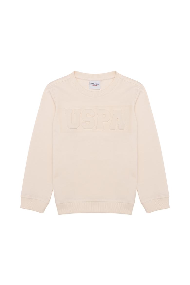 Erkek Çocuk Ekru Basic Sweatshirt