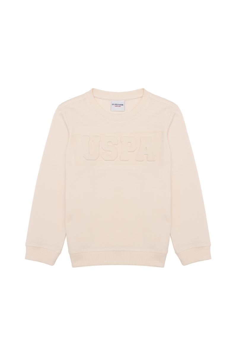 Erkek Çocuk Ekru Basic Sweatshirt