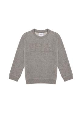 Erkek Çocuk Gri Melanj Basic Sweatshirt - 50260645005