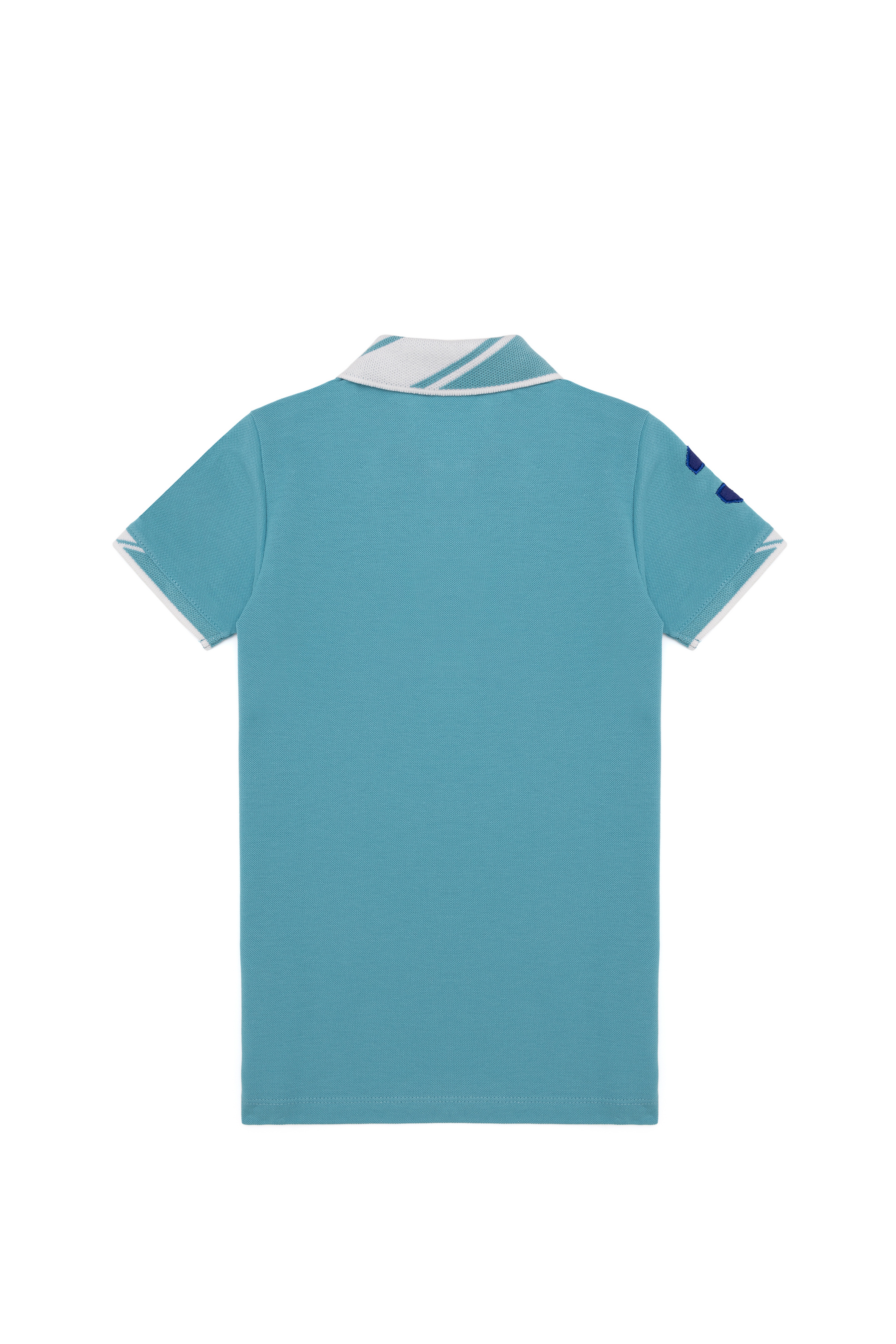 Erkek Çocuk Turkuaz Basic Polo Yaka Tişört - Image 2