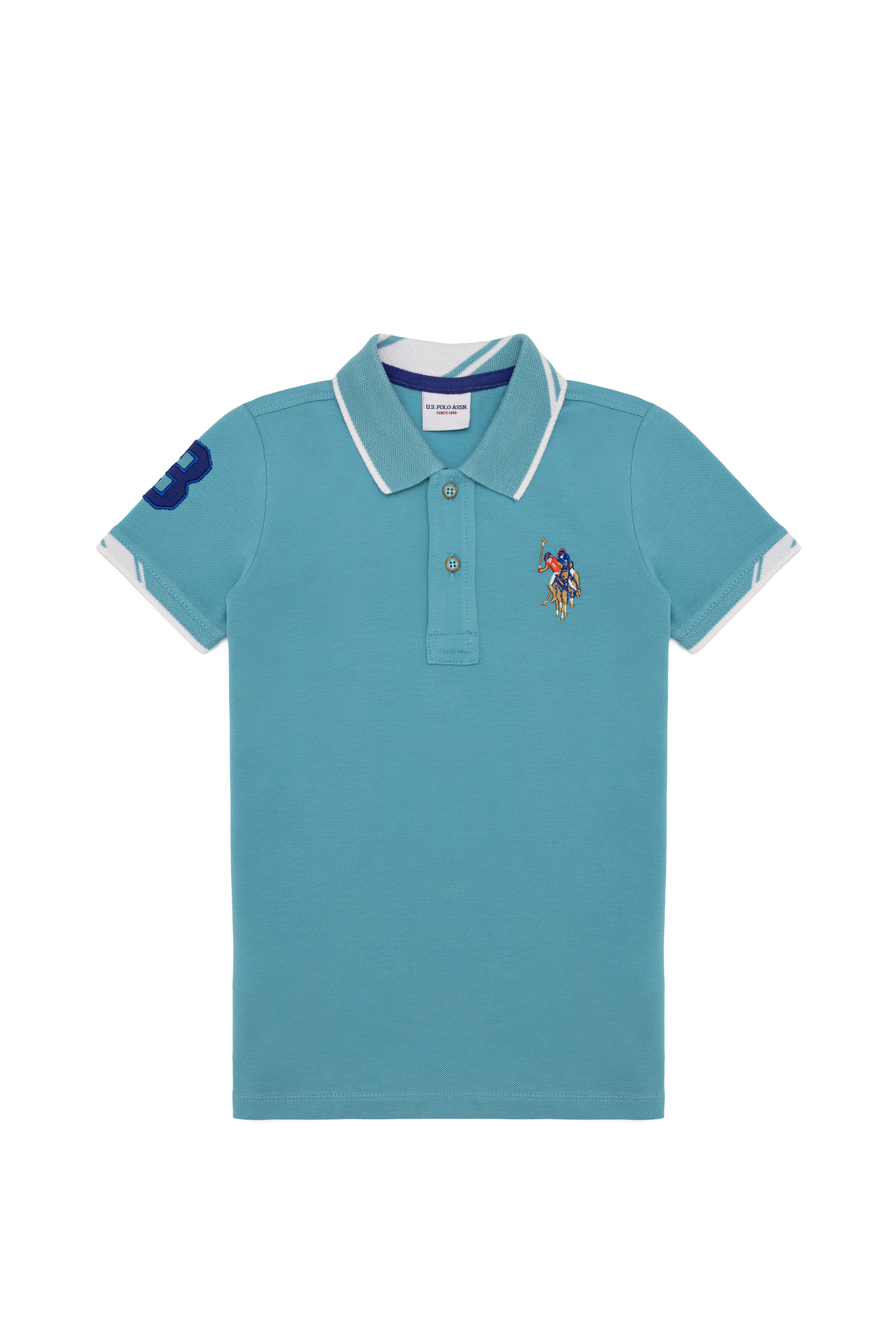 Erkek Çocuk Turkuaz Basic Polo Yaka Tişört
