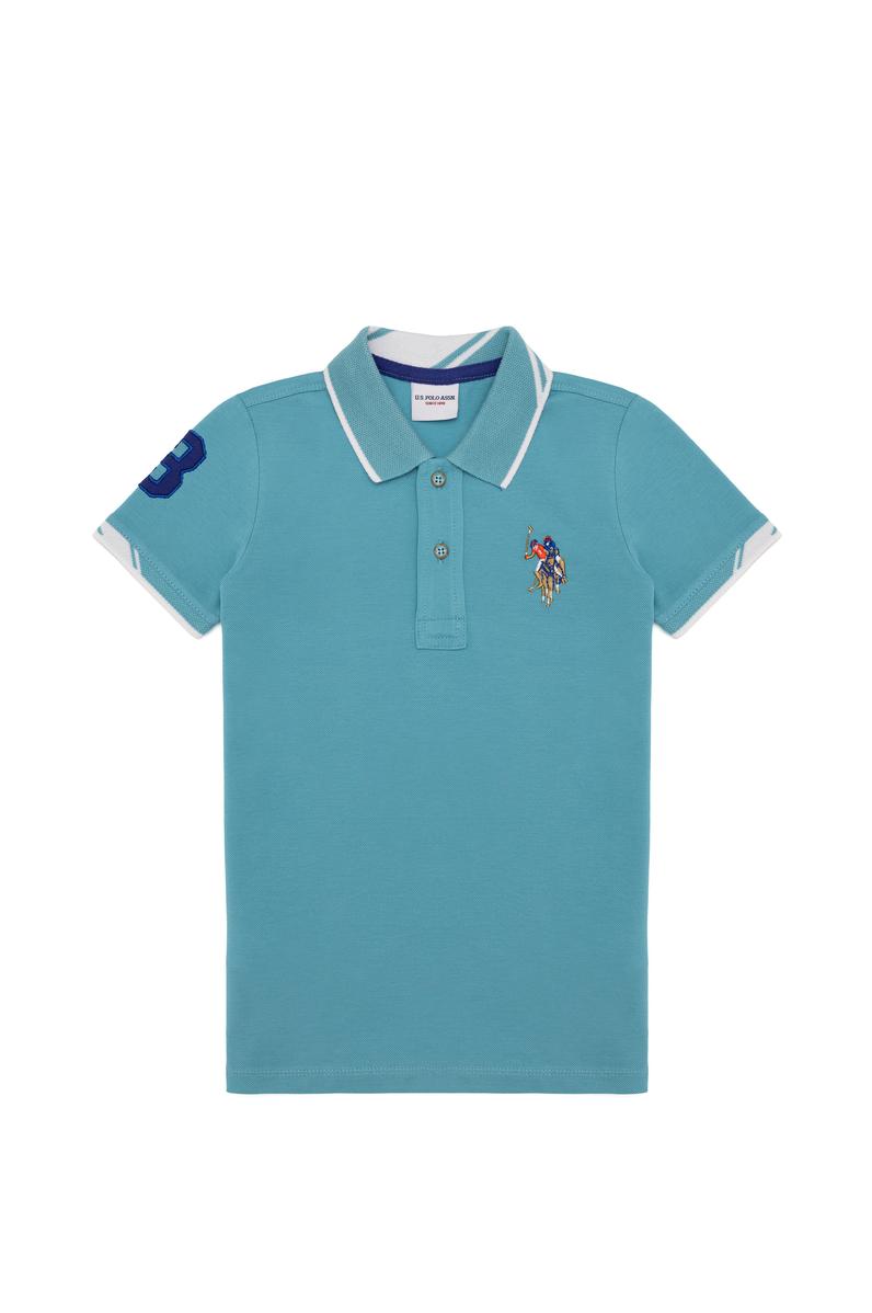 Erkek Çocuk Turkuaz Basic Polo Yaka Tişört