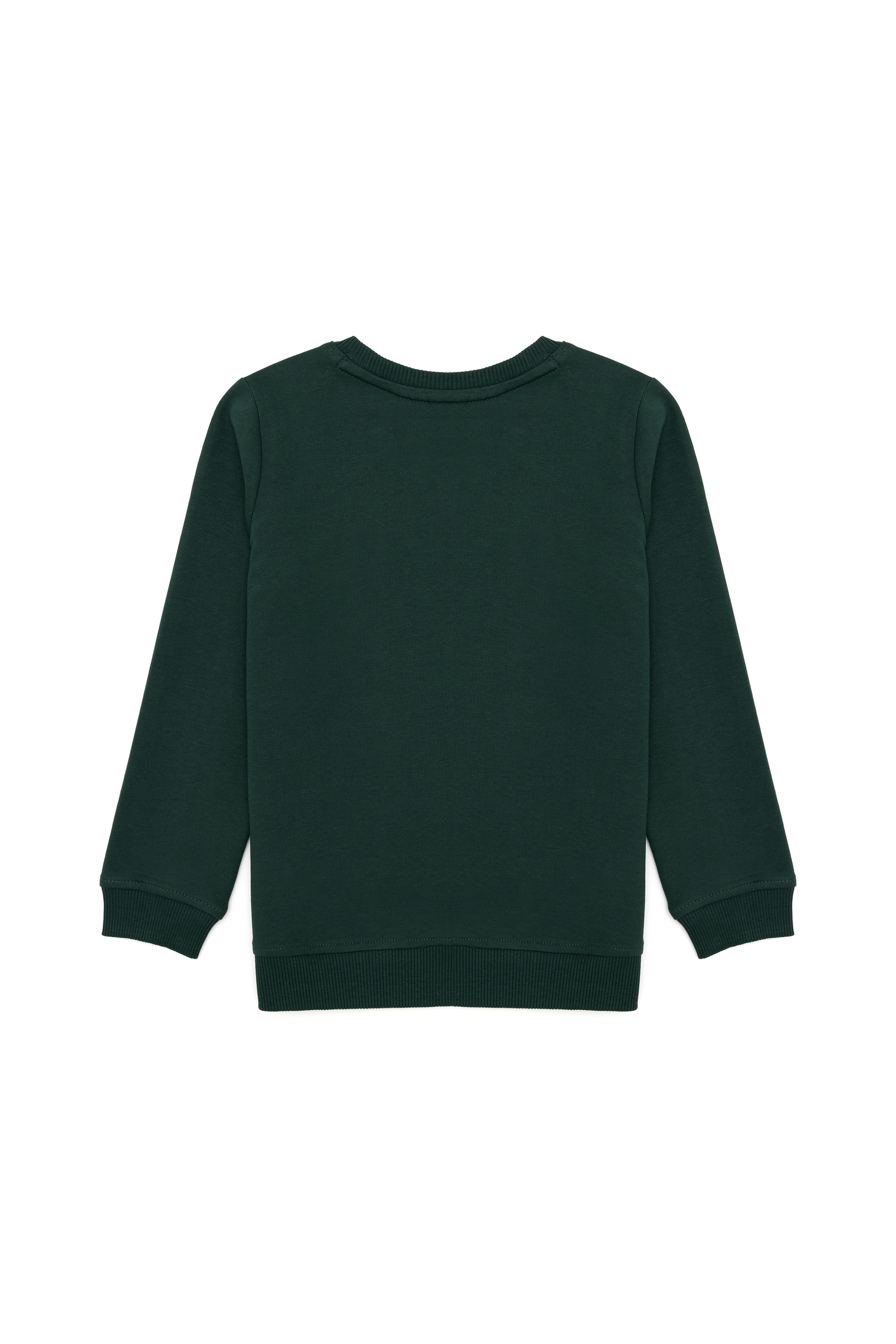 Çocuk Yeşil Basic Bisiklet Yaka Sweatshirt