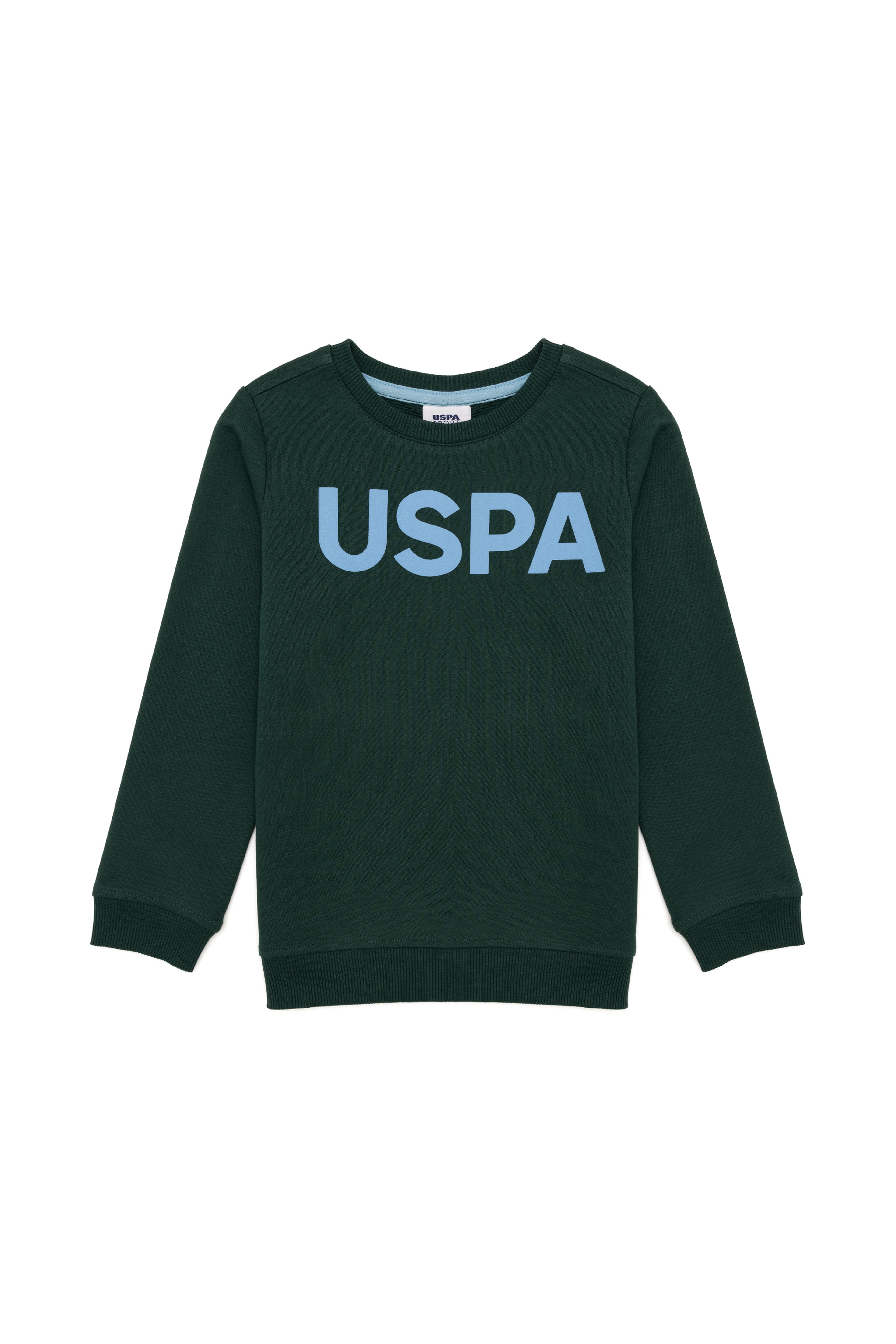 Çocuk Yeşil Basic Bisiklet Yaka Sweatshirt - Image 1
