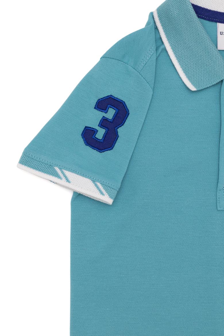 Erkek Çocuk Turkuaz Basic Polo Yaka Tişört - 50249580112