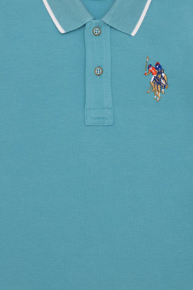 Erkek Çocuk Turkuaz Basic Polo Yaka Tişört - 50249580112