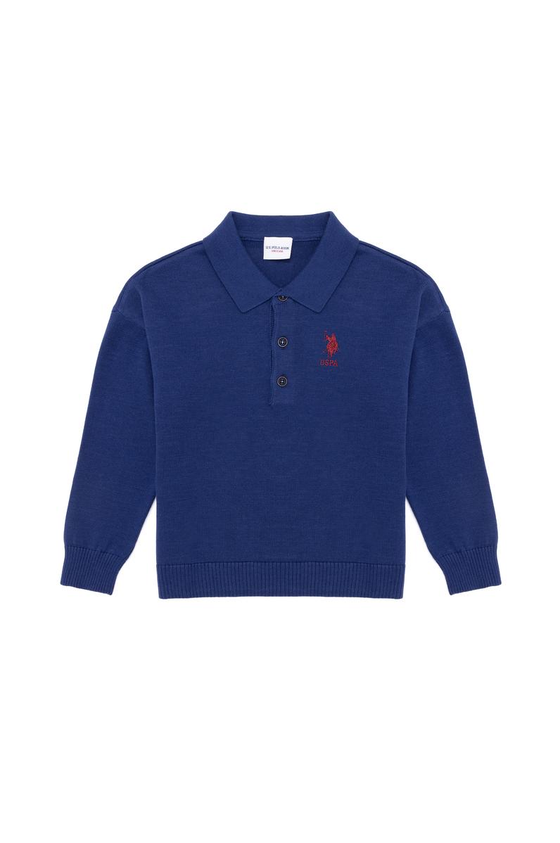 Erkek Çocuk Lacivert Polo Yaka Kazak