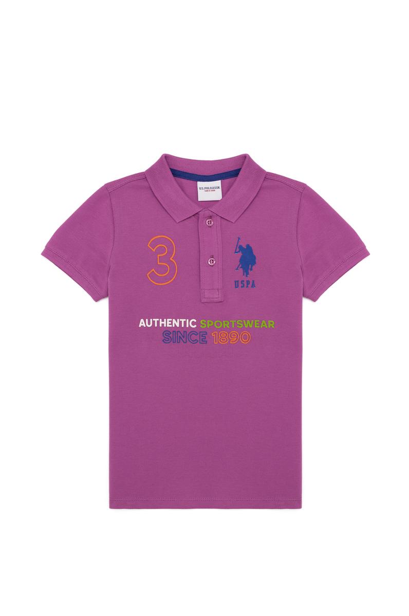 Erkek Çocuk Menekşe Polo Yaka Tişört