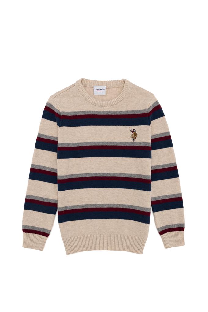 Erkek Çocuk Taş Melanj Bisiklet Yaka Triko Kazak