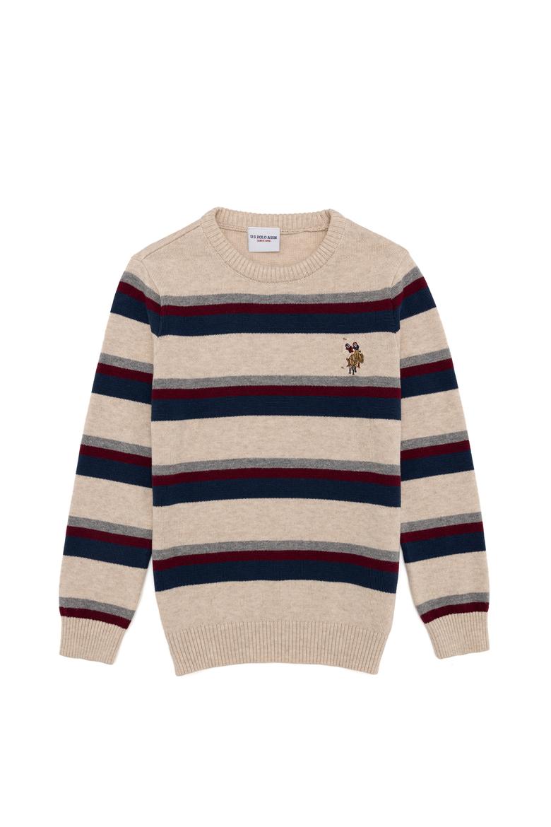 Erkek Çocuk Taş Melanj Bisiklet Yaka Triko Kazak