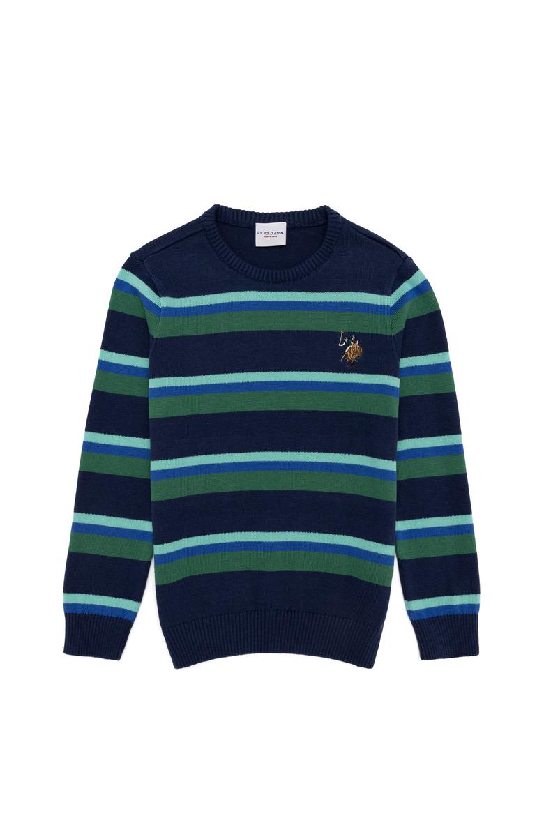 Erkek Çocuk Lacivert Bisiklet Yaka Triko Kazak