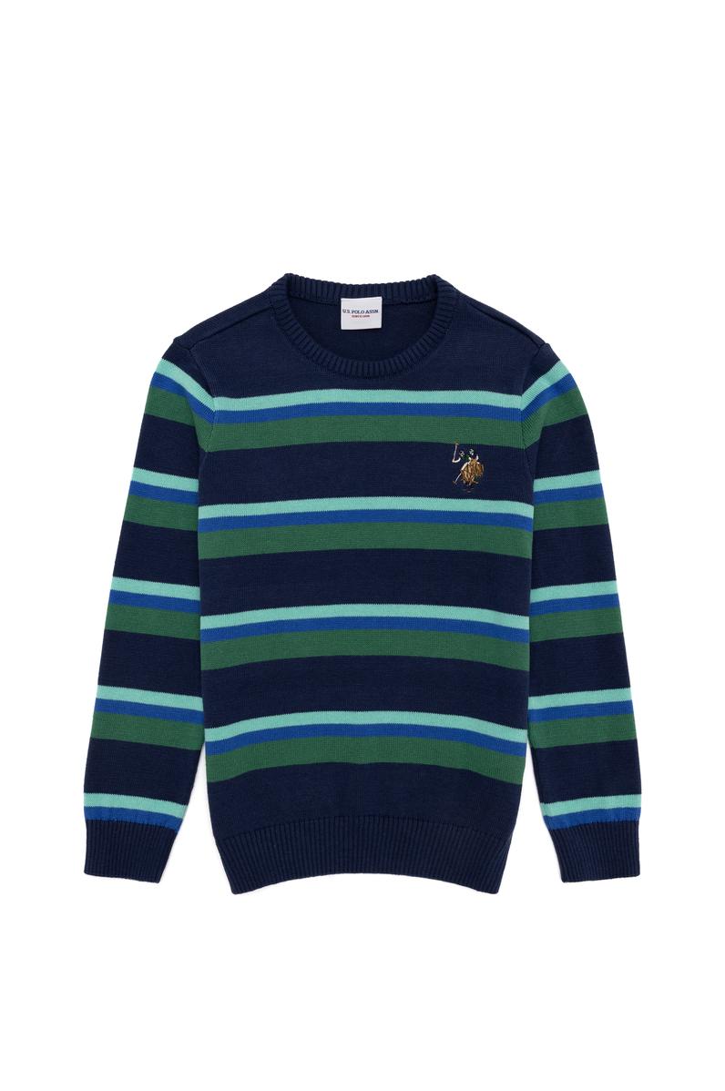 Erkek Çocuk Lacivert Bisiklet Yaka Triko Kazak