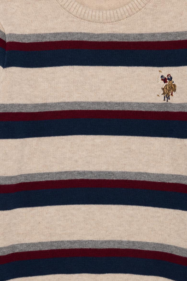 Erkek Çocuk Taş Melanj Bisiklet Yaka Triko Kazak - 50258215018