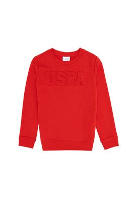 Çocuk Kırmızı Basic Bisiklet Yaka Sweatshirt - 50260645016