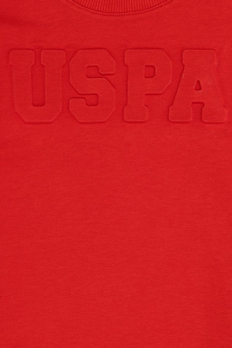 Çocuk Kırmızı Basic Bisiklet Yaka Sweatshirt - 50260645016