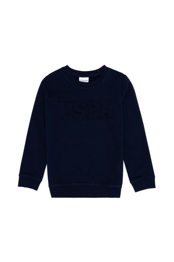 Çocuk Lacivert Basic Bisiklet Yaka Sweatshirt