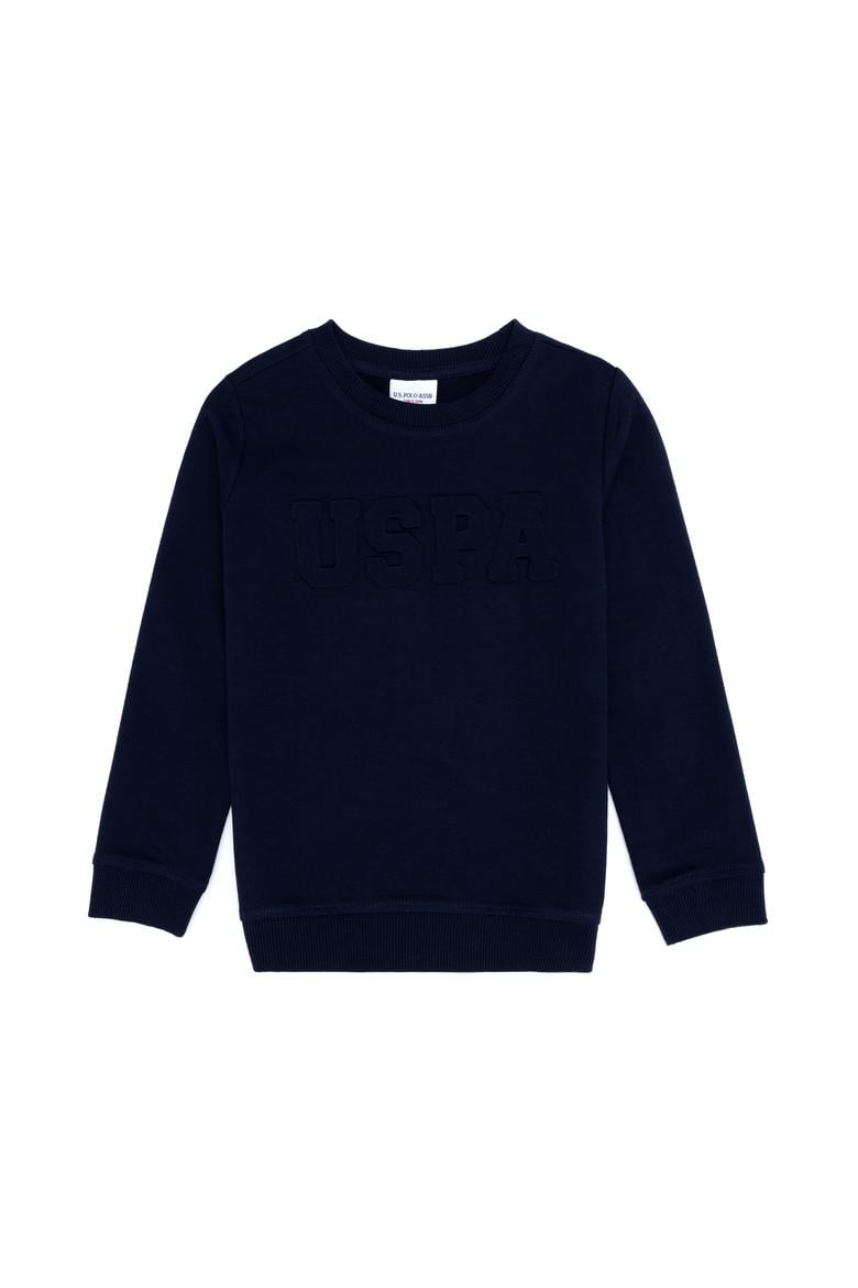 Çocuk Lacivert Basic Bisiklet Yaka Sweatshirt
