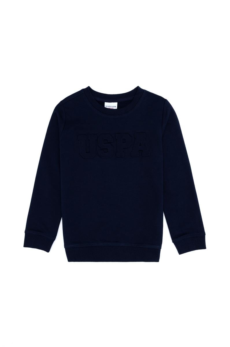Çocuk Lacivert Basic Bisiklet Yaka Sweatshirt