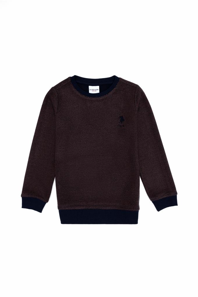 Çocuk Kiremit Bisiklet Yaka Sweatshirt