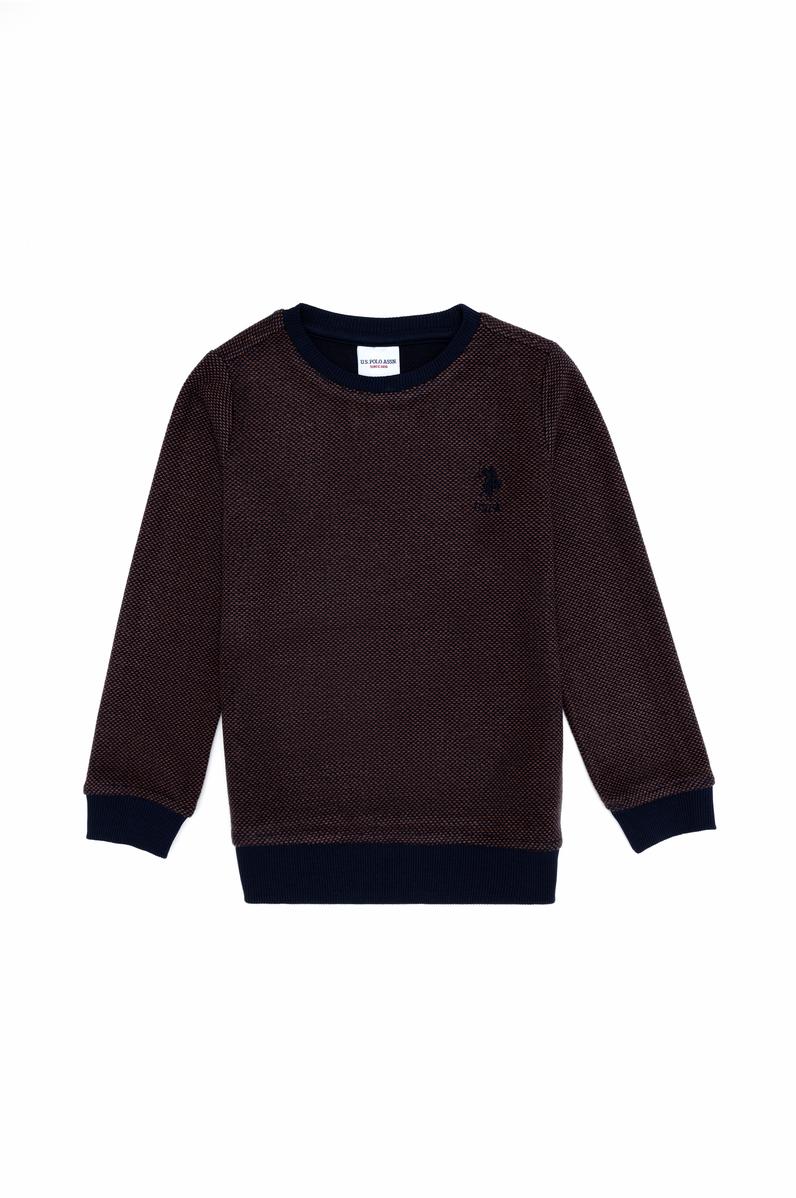 Çocuk Kiremit Bisiklet Yaka Sweatshirt