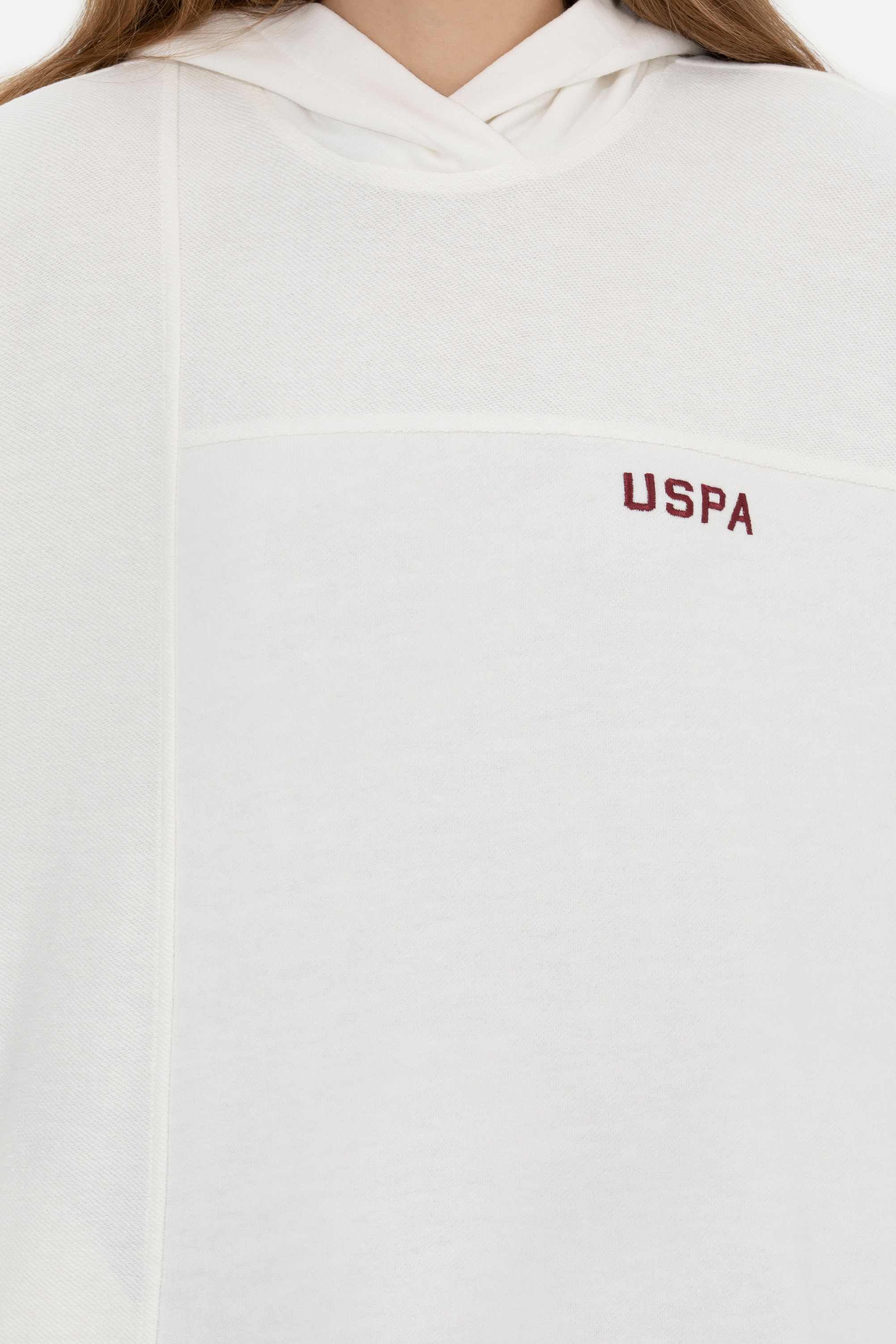 Kadın Ekru Kapüşonlu Sweatshirt - Image 6