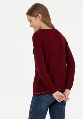 Kadın Bordo Kazak - 50253070006