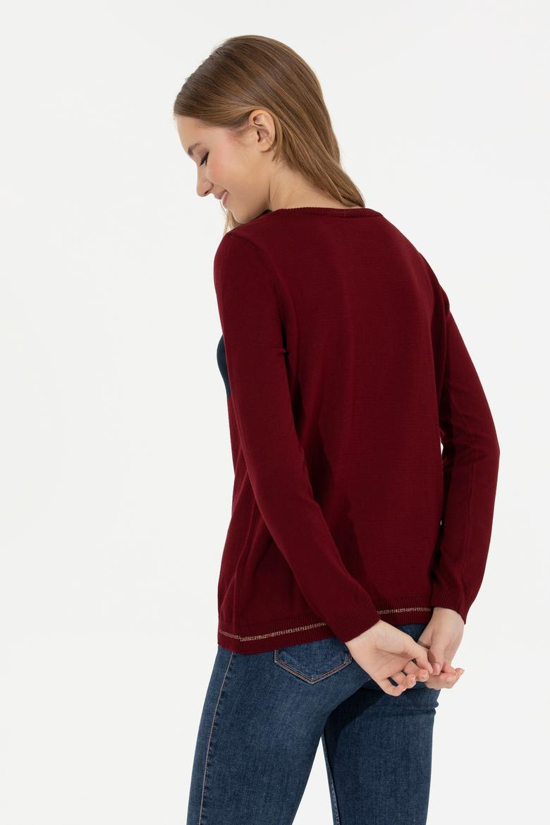 Kadın Bordo Kazak - 50253070006