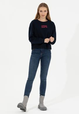 Kadın Lacivert Bisiklet Yaka Sweatshirt - 50261163015