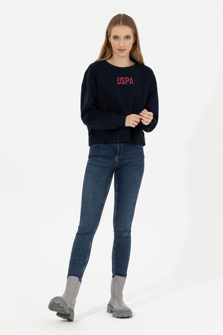 Kadın Lacivert Bisiklet Yaka Sweatshirt - 50261163015