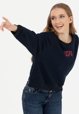 Kadın Lacivert Bisiklet Yaka Sweatshirt - 50261163015