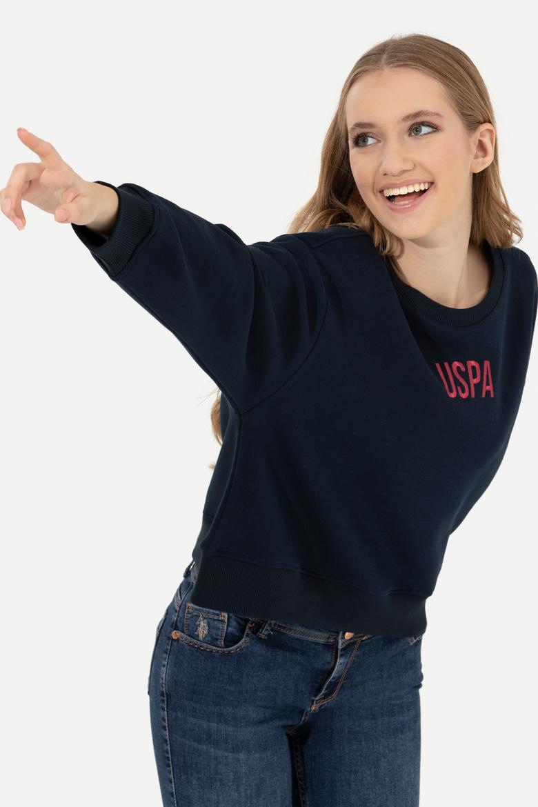Kadın Lacivert Bisiklet Yaka Sweatshirt - 50261163015