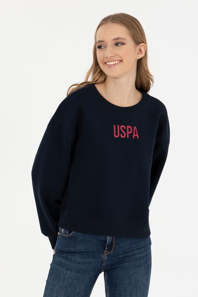 Kadın Lacivert Bisiklet Yaka Sweatshirt