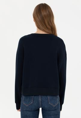 Kadın Lacivert Bisiklet Yaka Sweatshirt - 50261163015