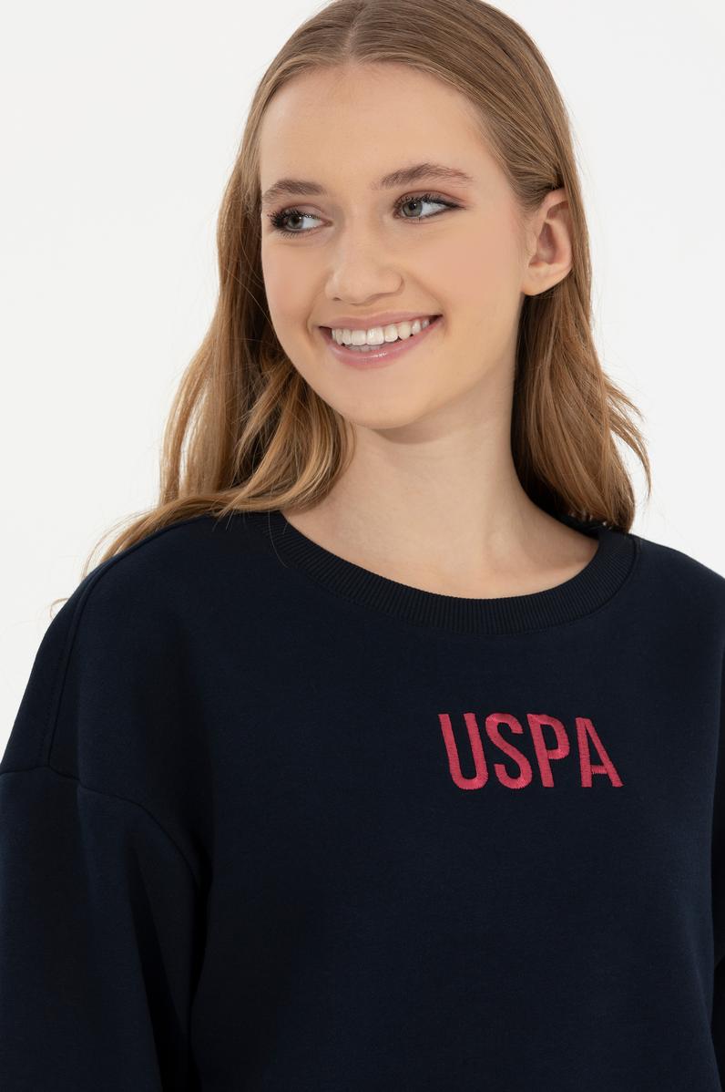 Kadın Lacivert Bisiklet Yaka Sweatshirt